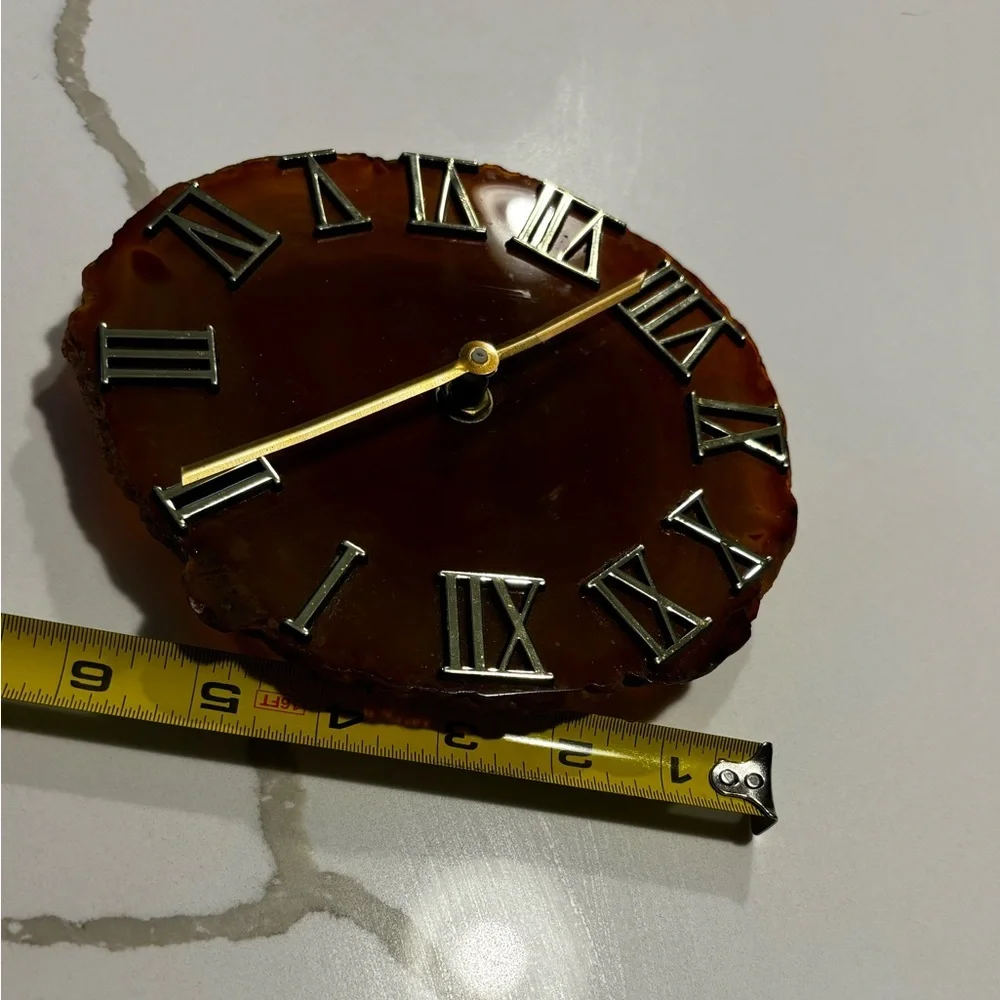 Vintage Agate Slice Clock